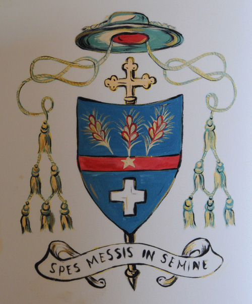 Spes Messis in Semine. Stemma e motto del fondatore.